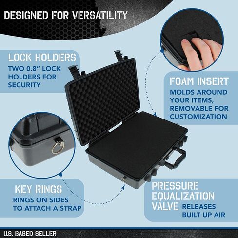 حافظة صلبة تكتيكية 45 مع رغوة - حافظات حماية قابلة للقفل مقاس 19 × 13.4 بوصة لملحقات الأسلحة أو الأجهزة الإلكترونية أو الأجهزة in Kuwait