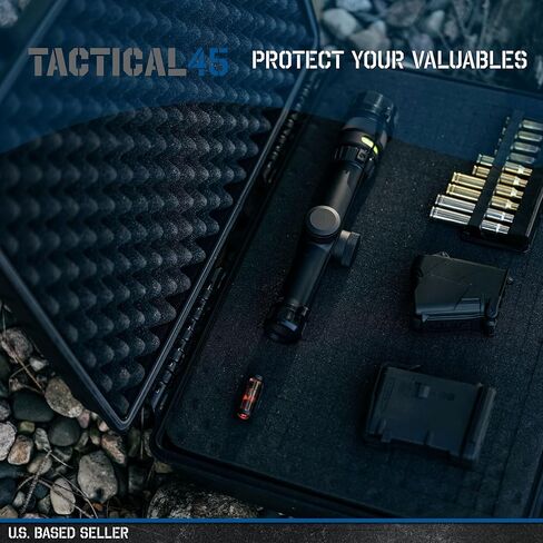 حافظة صلبة تكتيكية 45 مع رغوة - حافظات حماية قابلة للقفل مقاس 19 × 13.4 بوصة لملحقات الأسلحة أو الأجهزة الإلكترونية أو الأجهزة in Kuwait