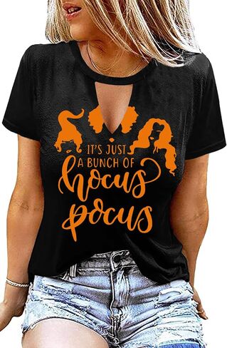 قميص الهالوين للنساء قمصان Hocus Pocus قمصان Sanderson Sisters أفلام مخيفة تي شيرت فرقة الرعب تي شيرت in Kuwait