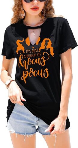 قميص الهالوين للنساء قمصان Hocus Pocus قمصان Sanderson Sisters أفلام مخيفة تي شيرت فرقة الرعب تي شيرت in Kuwait