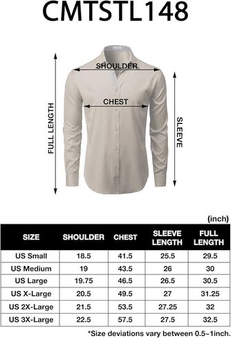 H2H Men's Casual Slim Fit Long/Short Sleeve Shirts Button Down Business Shirts in Saudi Arabia