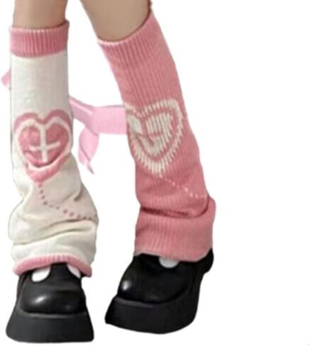 SmilePunk kawaii الشتاء تدفئة الساق محبوك لطيف ثقافة فرعية نصف كم القدم الساق الجوارب الدافئة الدراجات هدية الكريسماس النساء in Kuwait