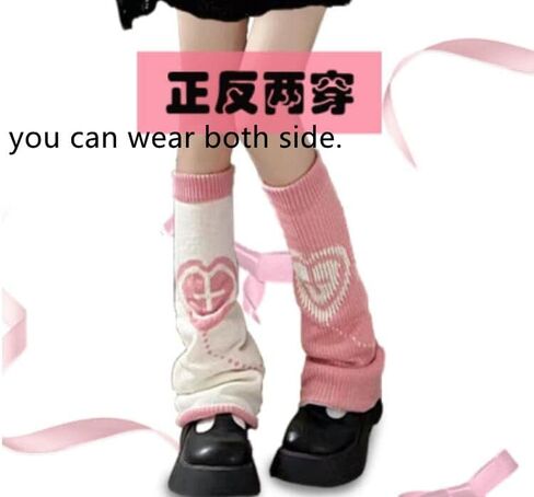 SmilePunk kawaii الشتاء تدفئة الساق محبوك لطيف ثقافة فرعية نصف كم القدم الساق الجوارب الدافئة الدراجات هدية الكريسماس النساء in Kuwait