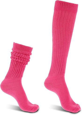 Lusofie Slouch Socks Women Soft Knee Long Scrunch Socks Knitted Boot Sock Extra Long Stacked Socks Size 9 to 11 in Kuwait
