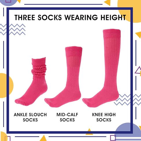 Lusofie Slouch Socks Women Soft Knee Long Scrunch Socks Knitted Boot Sock Extra Long Stacked Socks Size 9 to 11 in Kuwait
