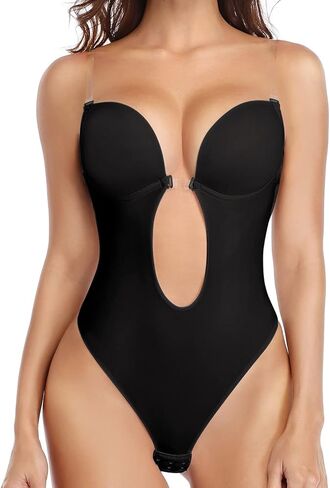 JOYSHAPER Women Plunge Backless Body shaper Bra Bodysuit Seamless Low back Thong Shapewear for Backless Dress in Saudi Arabia