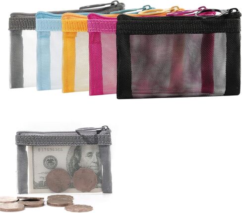 حقائب شبكية بسحاب صغيرة من باتو، مقاس 10.16 سم × 12.7 سم، مقاس S / A7، 5 قطع، منظم إكسسوارات مستحضرات التجميل وأحمر الشفاه، حقيبة تخزين صغيرة لمجموعة السفر، ألوان متنوعة in Kuwait