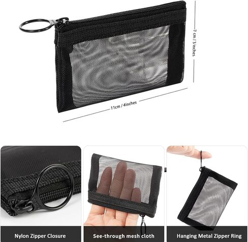 حقائب شبكية بسحاب صغيرة من باتو، مقاس 10.16 سم × 12.7 سم، مقاس S / A7، 5 قطع، منظم إكسسوارات مستحضرات التجميل وأحمر الشفاه، حقيبة تخزين صغيرة لمجموعة السفر، ألوان متنوعة in Kuwait