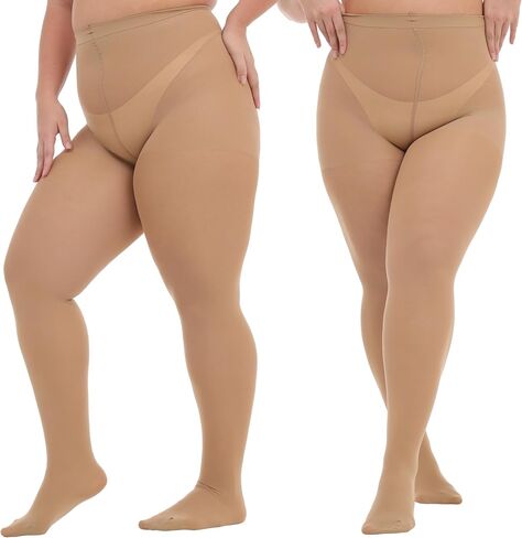 MANZI Plus Size Opaque Control Top Tights for Women 70 Denier Run Resistant High Waist Pantyhose in Saudi Arabia