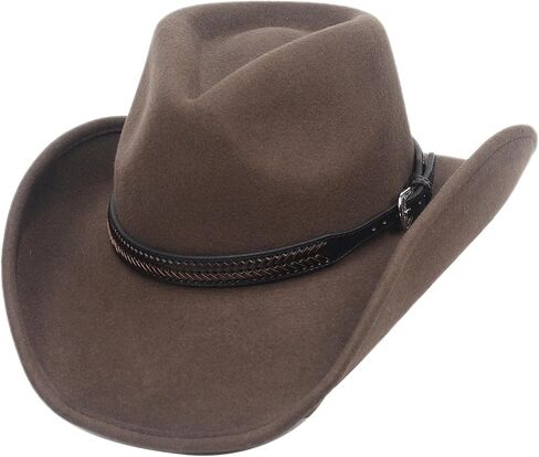 حزام القبعة الغربية لقبعات رعاة البقر من سيلفر كانيون، جلد بني مع جلد بني in Kuwait