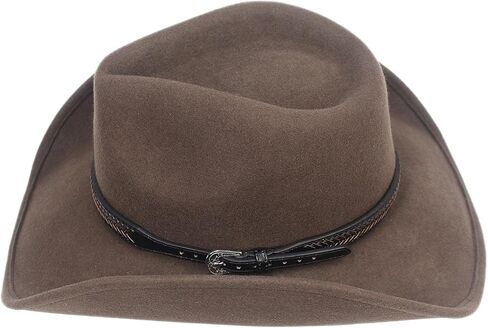 حزام القبعة الغربية لقبعات رعاة البقر من سيلفر كانيون، جلد بني مع جلد بني in Kuwait