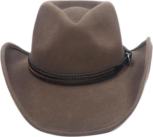 حزام القبعة الغربية لقبعات رعاة البقر من سيلفر كانيون، جلد بني مع جلد بني in Kuwait