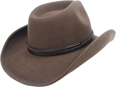 حزام القبعة الغربية لقبعات رعاة البقر من سيلفر كانيون، جلد بني مع جلد بني in Kuwait