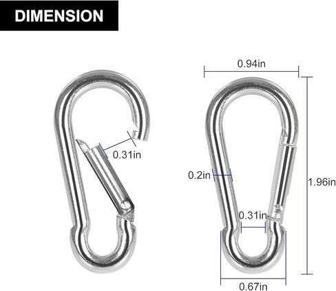 Mixiflor 5 قطع من الفولاذ المقاوم للصدأ دوارة على شكل خطاف للعلم، مع 5 قطع من مشابك الغوص ذات الخطاف المفاجئ وخطافات زنبركية لمغذيات الطيور وسلاسل الحيوانات الأليفة وكابل ربط الكلاب وسلاسل المفاتيح والمزيد in Kuwait