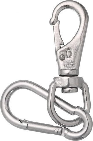 Mixiflor 5 قطع من الفولاذ المقاوم للصدأ دوارة على شكل خطاف للعلم، مع 5 قطع من مشابك الغوص ذات الخطاف المفاجئ وخطافات زنبركية لمغذيات الطيور وسلاسل الحيوانات الأليفة وكابل ربط الكلاب وسلاسل المفاتيح والمزيد in Kuwait