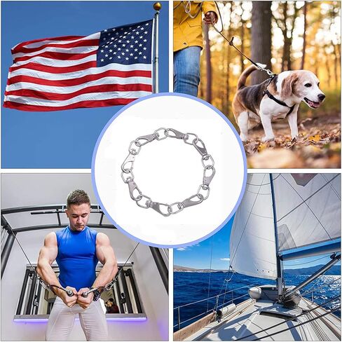 Mixiflor 5 قطع من الفولاذ المقاوم للصدأ دوارة على شكل خطاف للعلم، مع 5 قطع من مشابك الغوص ذات الخطاف المفاجئ وخطافات زنبركية لمغذيات الطيور وسلاسل الحيوانات الأليفة وكابل ربط الكلاب وسلاسل المفاتيح والمزيد in Kuwait