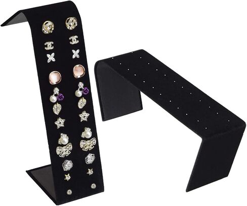 MOOCA Premium White Leatherette Adjustable Earring Display Stand Showcase Earring Jewelry Stands for 12 Pairs of Earrings, White, 2" W x 2 7/8" D x 6 5/8" H, White Faux Leather in Saudi Arabia