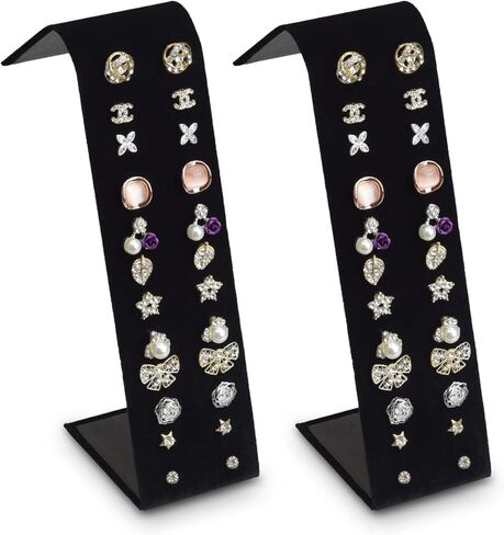 MOOCA Premium White Leatherette Adjustable Earring Display Stand Showcase Earring Jewelry Stands for 12 Pairs of Earrings, White, 2" W x 2 7/8" D x 6 5/8" H, White Faux Leather in Saudi Arabia