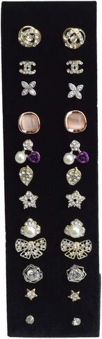 MOOCA Premium White Leatherette Adjustable Earring Display Stand Showcase Earring Jewelry Stands for 12 Pairs of Earrings, White, 2" W x 2 7/8" D x 6 5/8" H, White Faux Leather in Saudi Arabia