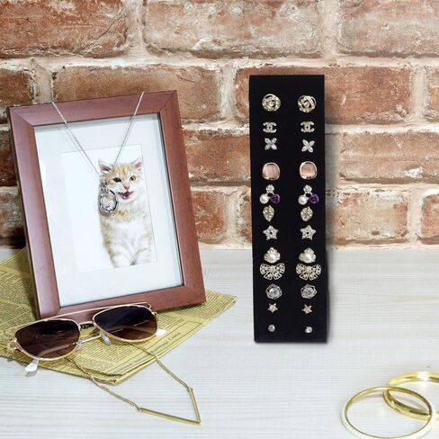 MOOCA Premium White Leatherette Adjustable Earring Display Stand Showcase Earring Jewelry Stands for 12 Pairs of Earrings, White, 2" W x 2 7/8" D x 6 5/8" H, White Faux Leather in Saudi Arabia