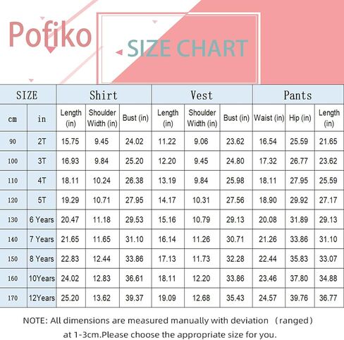 Pofiko Boys Suits Kid Pants and Vest Set，Formal Dress for Toddler Wedding Outfits in Kuwait