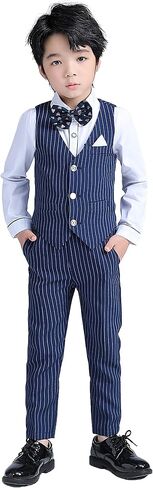 Pofiko Boys Suits Kid Pants and Vest Set，Formal Dress for Toddler Wedding Outfits in Kuwait