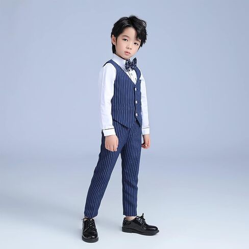 Pofiko Boys Suits Kid Pants and Vest Set，Formal Dress for Toddler Wedding Outfits in Kuwait