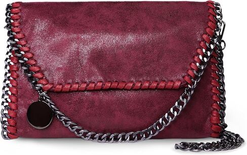 محفظة MERSI Alicia Crossbody - محفظة جلدية نباتية مذهلة مع حزام كتف سلسلة قابل للتعديل لتعدد الاستخدامات in Kuwait