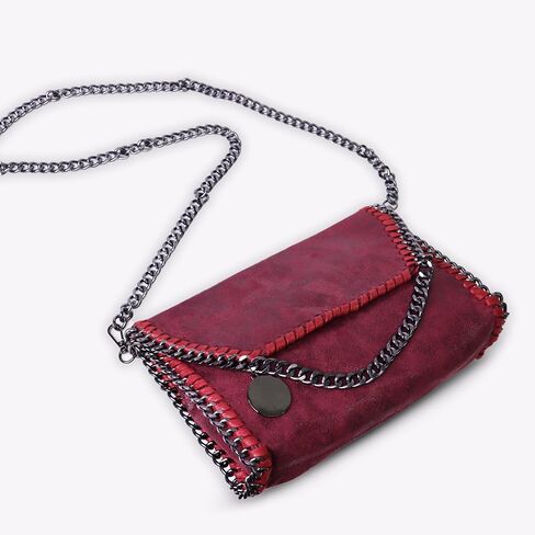 محفظة MERSI Alicia Crossbody - محفظة جلدية نباتية مذهلة مع حزام كتف سلسلة قابل للتعديل لتعدد الاستخدامات in Kuwait