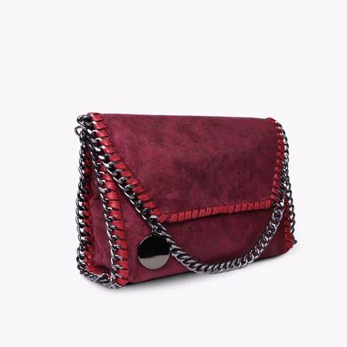 محفظة MERSI Alicia Crossbody - محفظة جلدية نباتية مذهلة مع حزام كتف سلسلة قابل للتعديل لتعدد الاستخدامات in Kuwait
