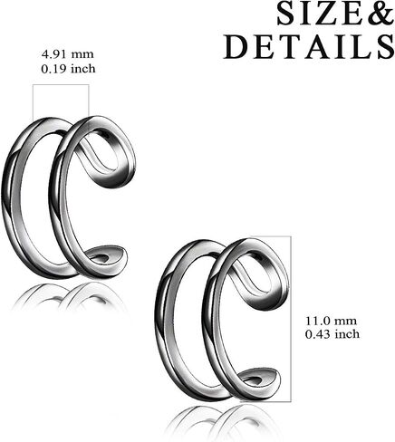 YFN Ear Cuff Wrap Earrings 925 Sterling Silver Non Pierced Cartilage Earring for Women Jewelry Gifts in Kuwait