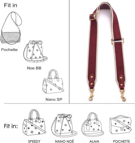 GOXTECH Purse Strap Replacement Crossbody Handbag Stripe Wide Adjustable in Kuwait