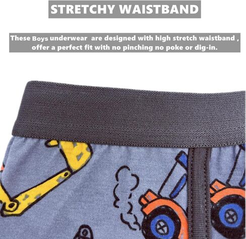 Boys Breathable Dinosaur Car Cotton Boxer Brief Underwear Sets in Kuwait