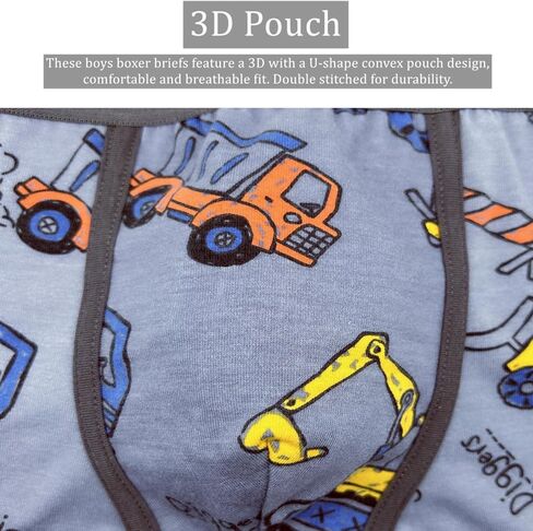 Boys Breathable Dinosaur Car Cotton Boxer Brief Underwear Sets in Kuwait