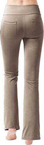 nuveti Women's High Waisted Boot Cut Yoga Pants 4 Pockets Workout Pants Tummy Control Women Bootleg Work Pants Dress Pants in Kuwait