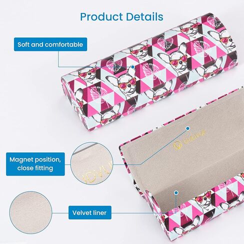 حافظة نظارات GUDVUE بهيكل صلب، حافظة نظارة شمسية محمولة، حافظة نظارة أنيقة من جلد البولي يوريثان، خفيفة الوزن in Kuwait