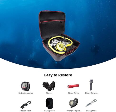 حقيبة منظم غوص سكوبا من هيتوربو مع اثنين من الرغوة المبطنة عالية الكثافة | حقائب واقية لمنظم الغوص لحقيبة غوص سكوبا الصلبة الكبيرة in Kuwait