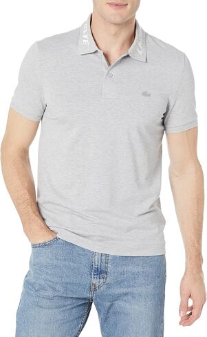 Lacoste Men's Jacquard Collar Detail Short Sleeve Shirt in Saudi Arabia