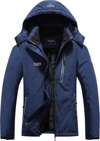 DLGJPA Women's Mountain Waterproof Ski Jacket Hooded Windbreakers Windproof Raincoat Winter Warm Snow Coat in Kuwait