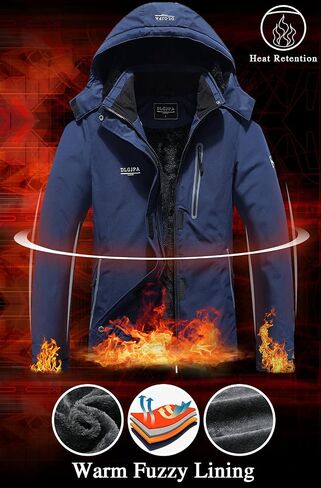 DLGJPA Women's Mountain Waterproof Ski Jacket Hooded Windbreakers Windproof Raincoat Winter Warm Snow Coat in Kuwait