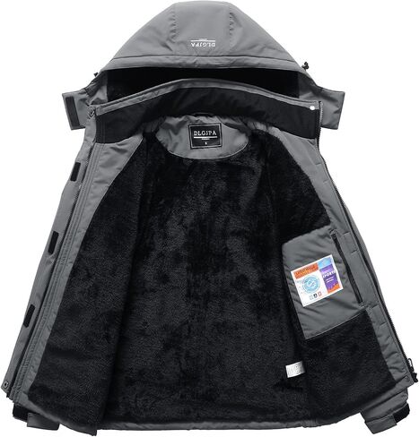 DLGJPA Women's Mountain Waterproof Ski Jacket Hooded Windbreakers Windproof Raincoat Winter Warm Snow Coat in Kuwait