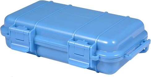 KOSDFOGE Waterproof Tool Box, Hard Plastic Storage Case with Foam, Shockproof U Shape Buckle for Fishing Kayaking Diving(L-Blue) in Kuwait