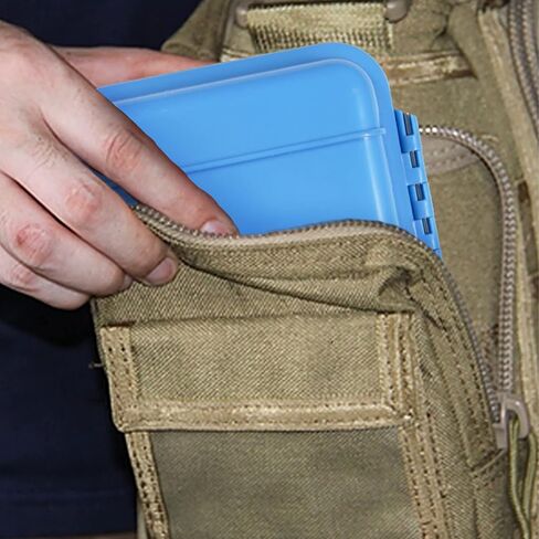 KOSDFOGE Waterproof Tool Box, Hard Plastic Storage Case with Foam, Shockproof U Shape Buckle for Fishing Kayaking Diving(L-Blue) in Kuwait