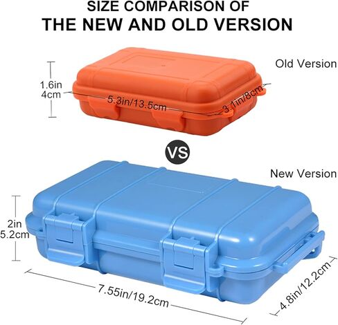 KOSDFOGE Waterproof Tool Box, Hard Plastic Storage Case with Foam, Shockproof U Shape Buckle for Fishing Kayaking Diving(L-Blue) in Kuwait