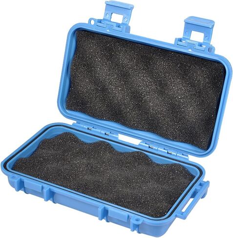KOSDFOGE Waterproof Tool Box, Hard Plastic Storage Case with Foam, Shockproof U Shape Buckle for Fishing Kayaking Diving(L-Blue) in Kuwait