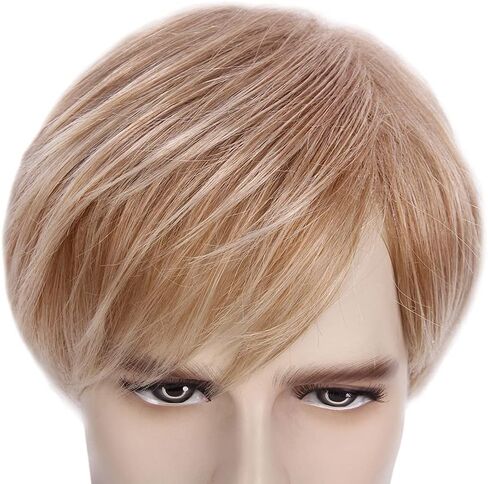 MEDISIFA الأسود الرجال شعر مستعار شعر مستعار قصير للرجال مستقيم الاصطناعية طبقة الشعر للرجل الذكور الرجل اليومية تأثيري حفلة أنيمي زي شعر مستعار رجالي in Kuwait