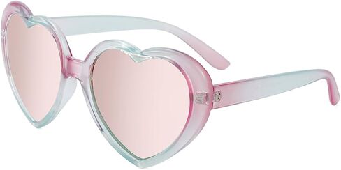 JOVAKIT Kids Polarized Heart Shaped Sunglasses for Girls Age 3-18, Fashion Lovely Rave Party Sun Glasses UV Protection in Saudi Arabia
