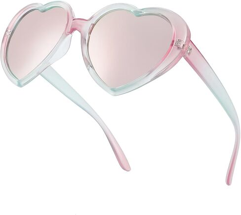 JOVAKIT Kids Polarized Heart Shaped Sunglasses for Girls Age 3-18, Fashion Lovely Rave Party Sun Glasses UV Protection in Saudi Arabia