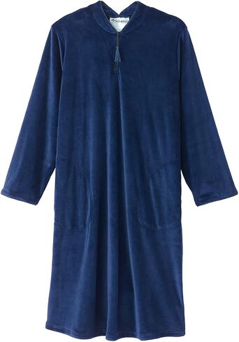 Women’s Open Back Adaptive Plush Nightgown With Zip Front in Saudi Arabia