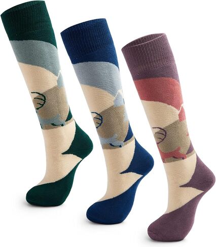 Lollisy Boys Ski Socks Kids Winter Warm Socks for Boys Girls Thick Thermal Skating Snowboarding Snow Socks 3 Pack in Kuwait